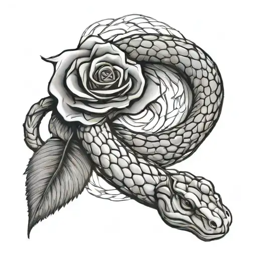 Rose Snake Intertwined