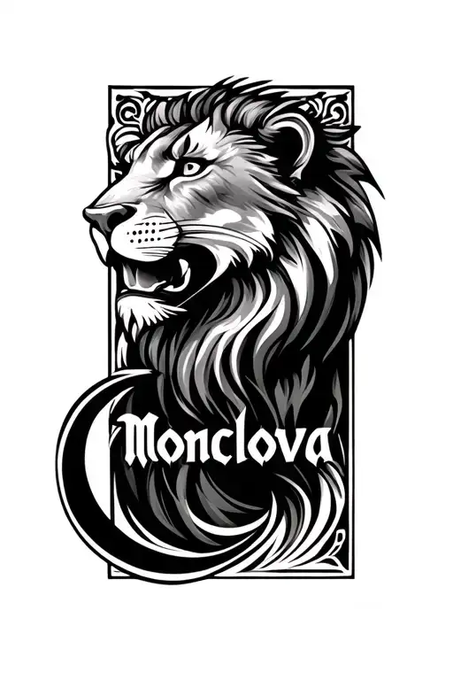 My Last Name Monclova Vertical Leo Zodiac Sign Masculine Forearm Name Blended In