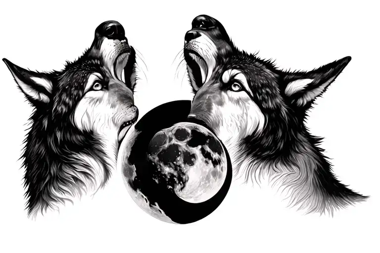 Crying Eyes Forrest And Wolf Howling At The Moon Phases