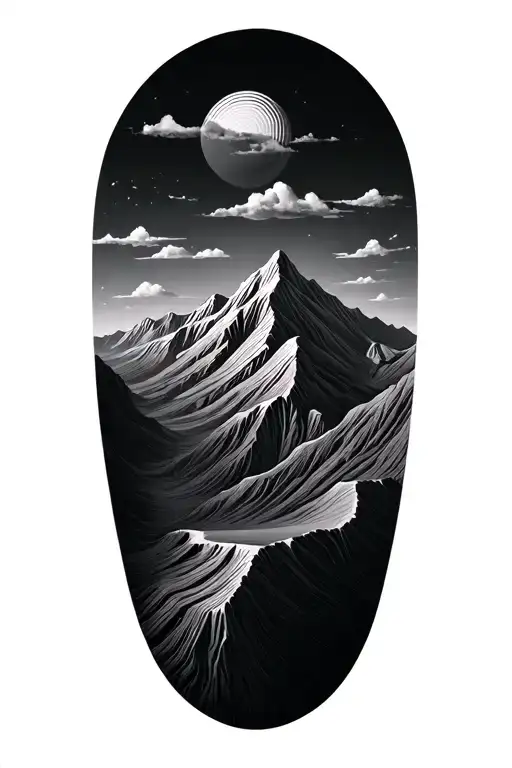 Map Topography With The Top More 2D Realistic Of Mountains