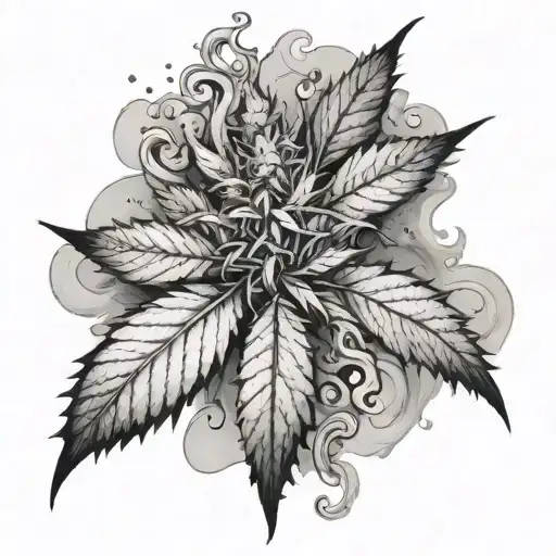 Water Color Cannabis Leaf Morphing