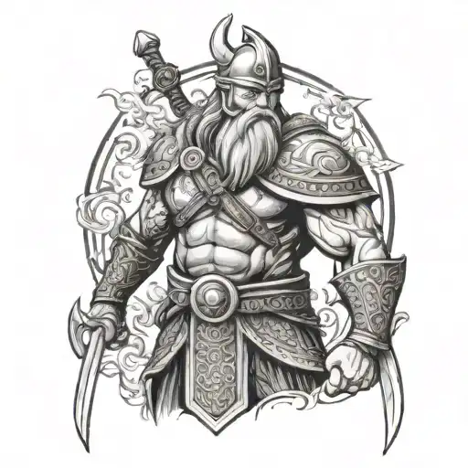 Viking Warrior Wielding