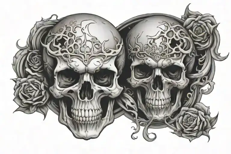 Skull Moon Merging Together