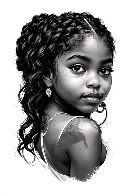 African American Girl Preying