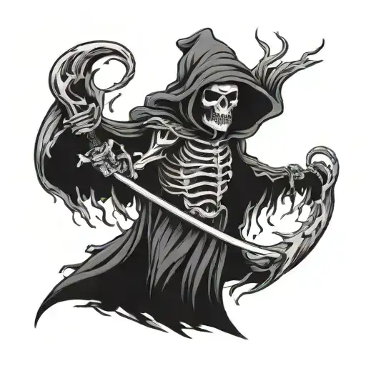 Grem Reaper Over Planet On Fire Coming