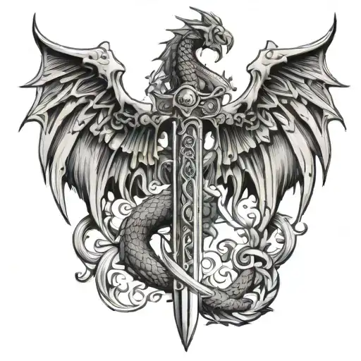 Dragon Wings With Sword