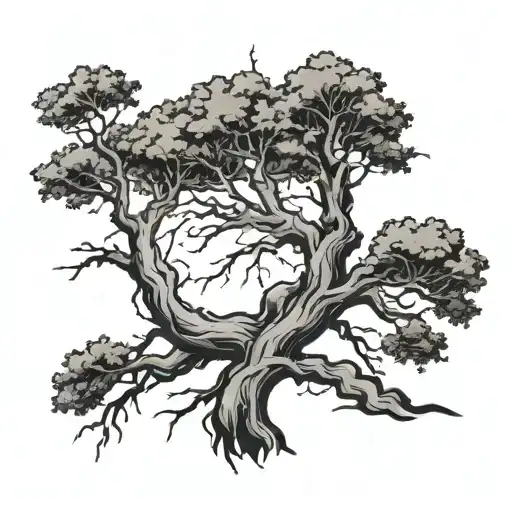 Tree With Lightning Bolt Branches