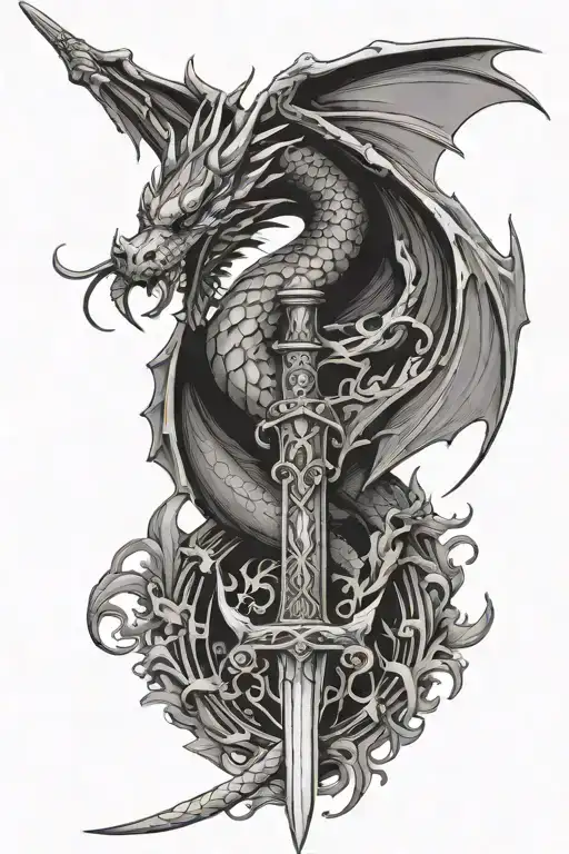 Dragon Wings With Sword