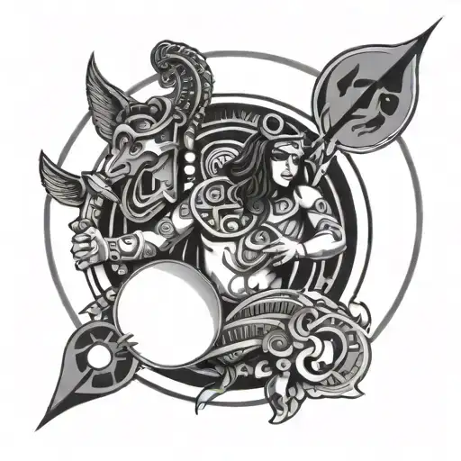 Polynesian Band With Libra Zodiac Sign And Space Surrounded