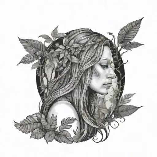 Jane Long Hair In Jungle Forest With Trees