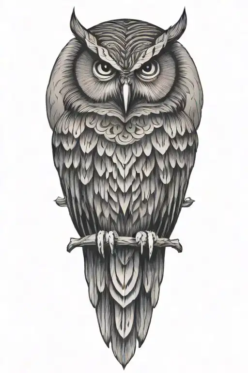 Fierce Owl Resembling Cherokee Indian Wizard