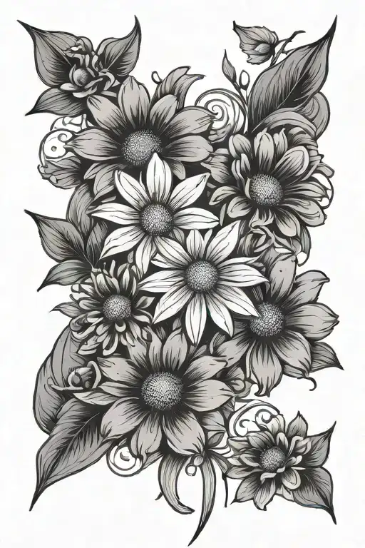 Floral With Daisies Floating