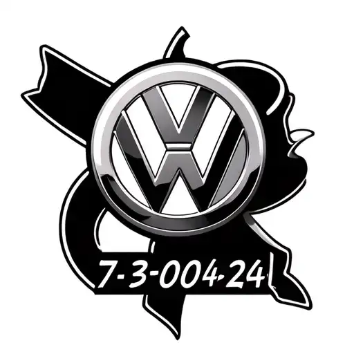 Volkswagen Symbol With The Date 7-30-24 Under It