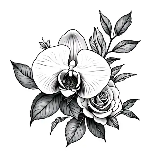 Orchid And Roses Wrapped