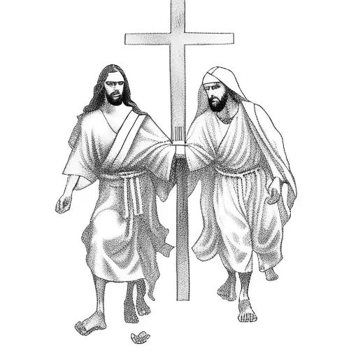 Jesus Carrying Cross Scene