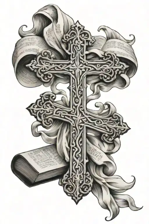 Cross With Bible Verse Intertwined