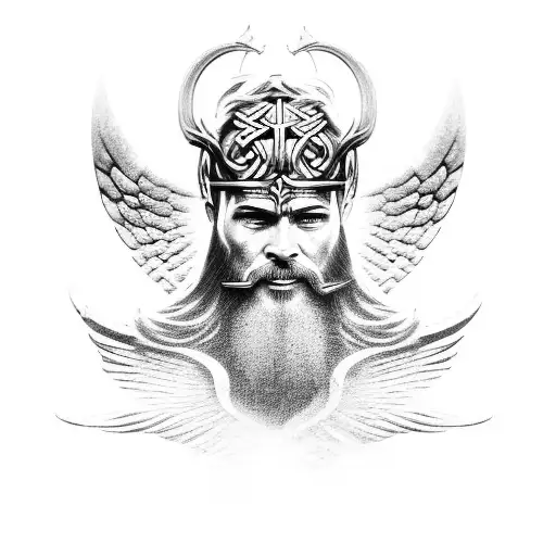 Viking Angel Thor Sun Sword Heart God Sky