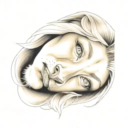 Lioness Realism Blue Eyes Surrounded Women Face