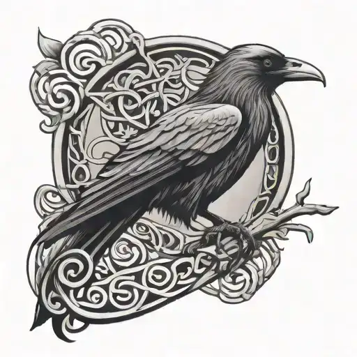 Celtic Raven Perched