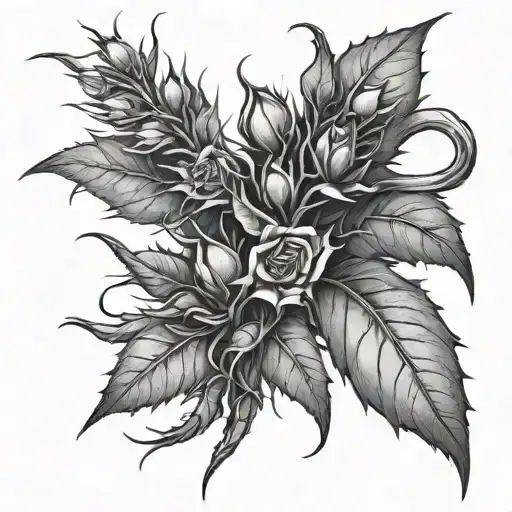 A Long Vine With Thorns With Unopened Buds