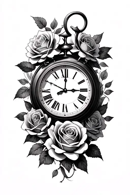 Clock Amd Roses Wrapped