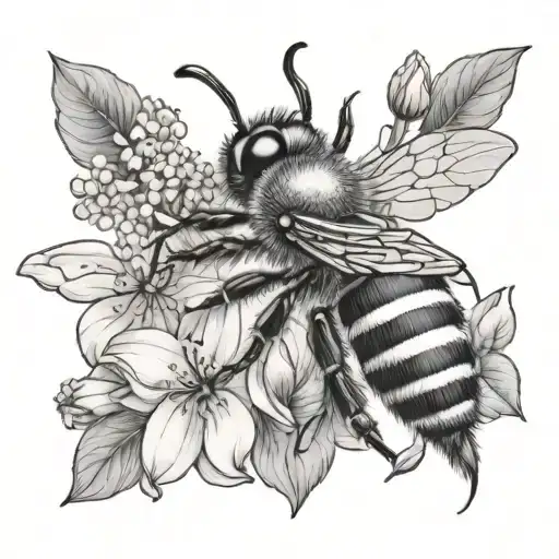 Bee And Flowers