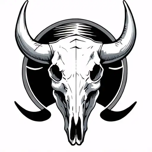 Bull Skull With Horizon Inside The Skull