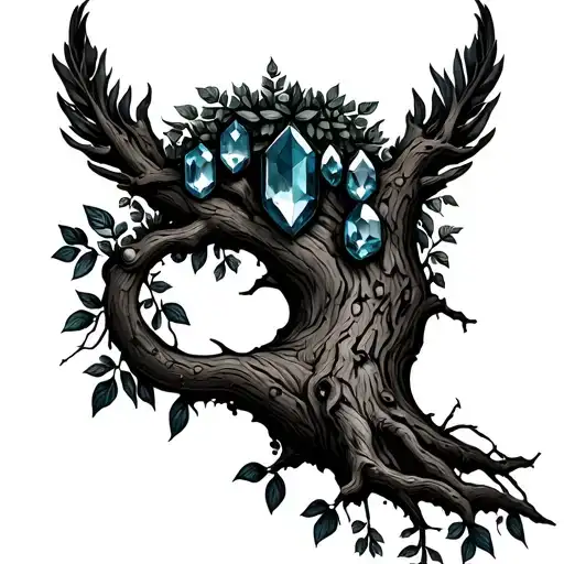 Masculine Family Tree With Some Leaves The Colours Of Kids Birthstones