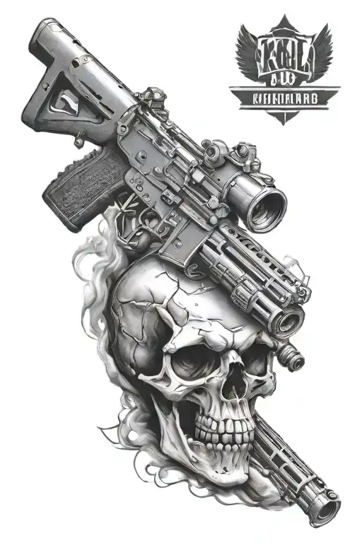 Skull Ak47 Back Of Forearm