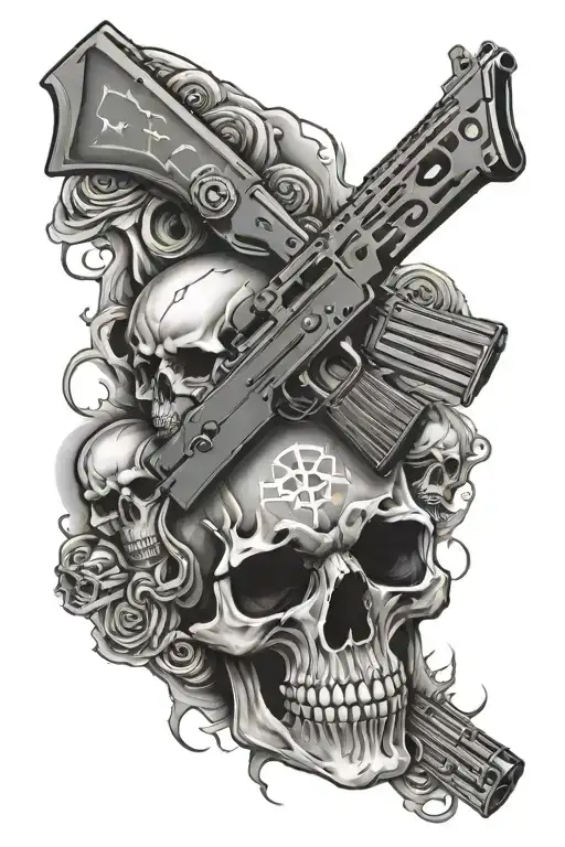 Ak47 Skull Back Of Forearm