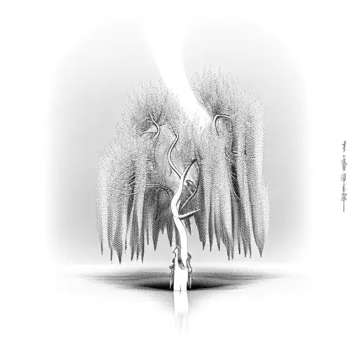 Delicate Willow Tree Blowing