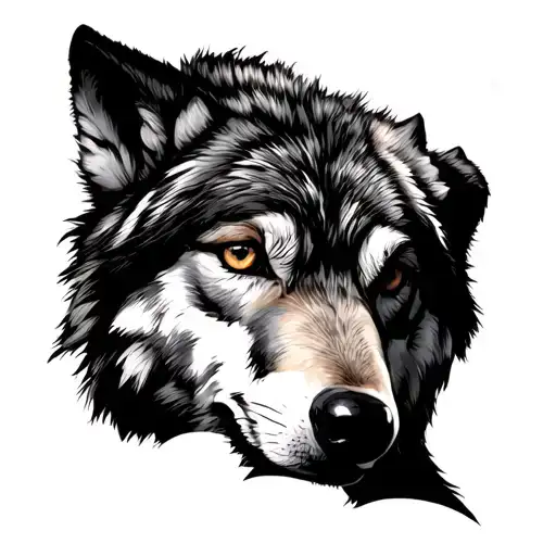 Wolf Eyes Looking Tattoo