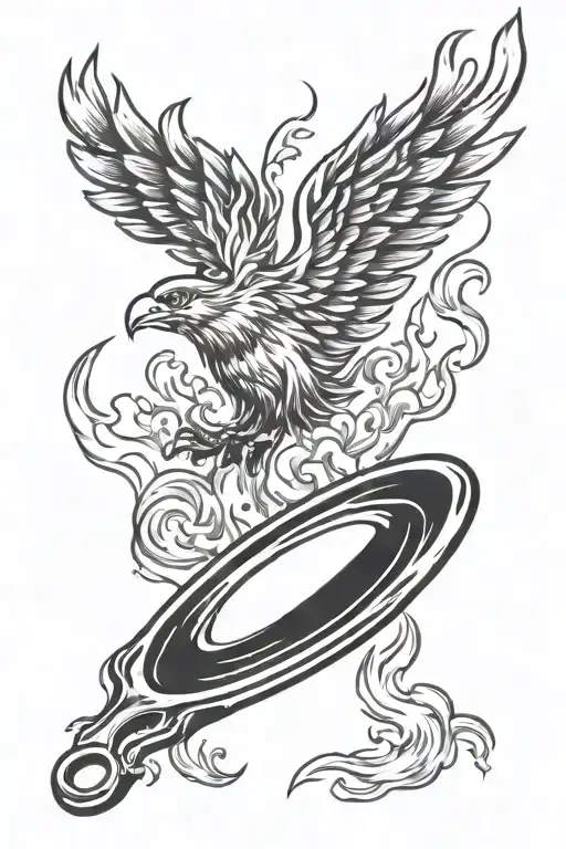 Frying Pan With Flames That Look Like Phoenix