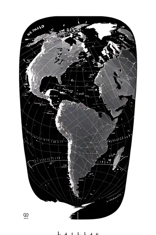 World Chart Latitude Longitude Lines