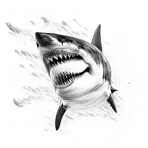 Great White Shark With Open Mouth