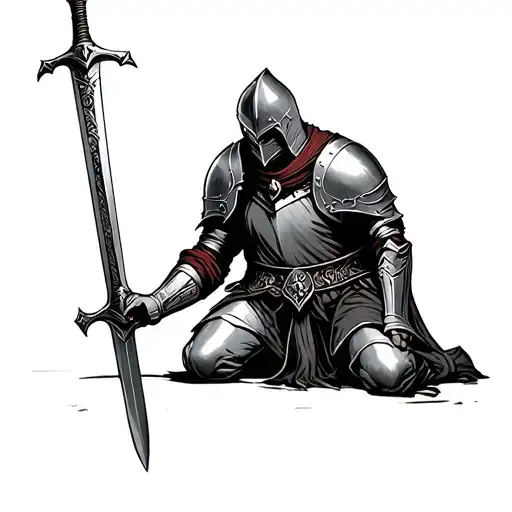 Knight Kneeling With Sword