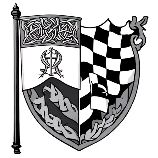 Bavarian Flag With Celtic Runes