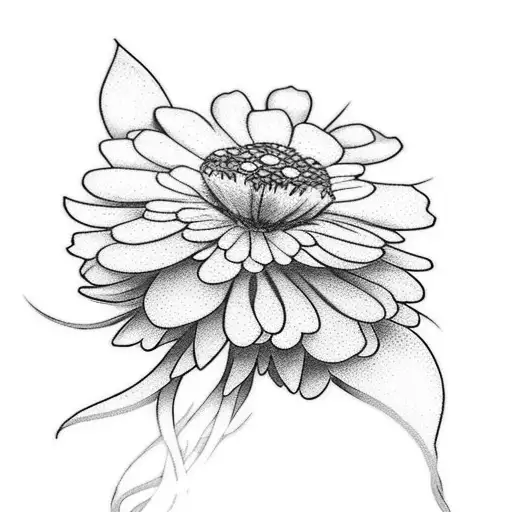 A Maternal Tattoo Design Featuring Daisies And Carnations Intertwined With Baby Footprints