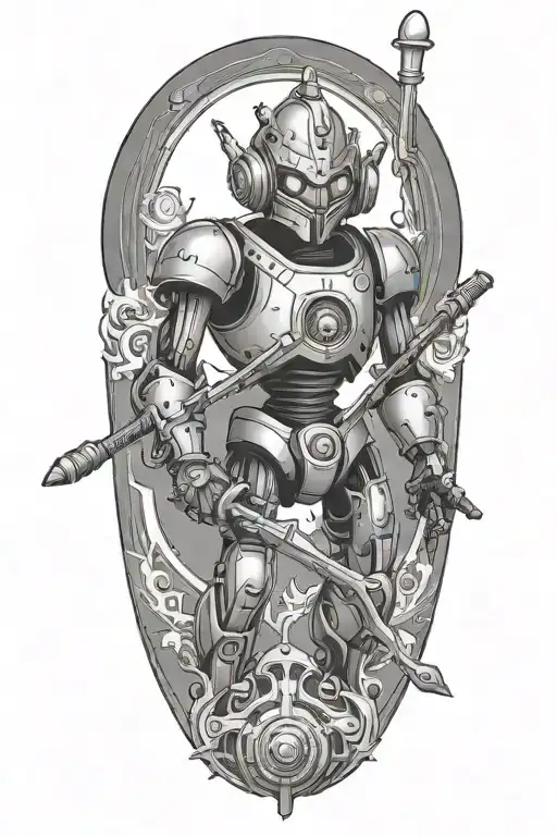 Robot Mage With Staff