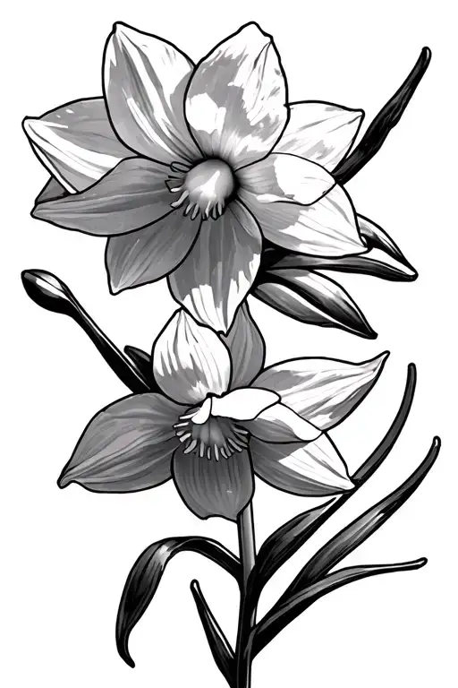 Daffodil And Messy Branches