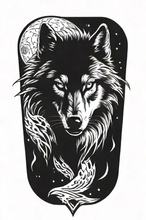 Space Wolf Tattoo