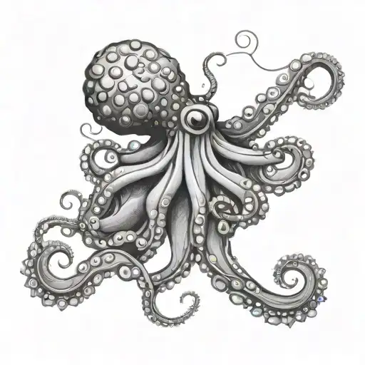 Octopus With Tentacles Horizontally For Leg
