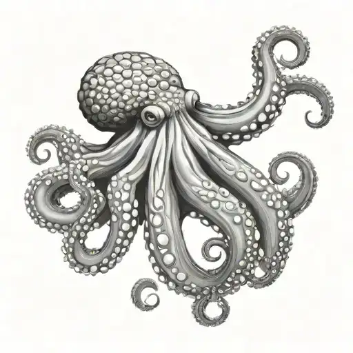 Realism Octopus With Tentacles Horizontally For Leg