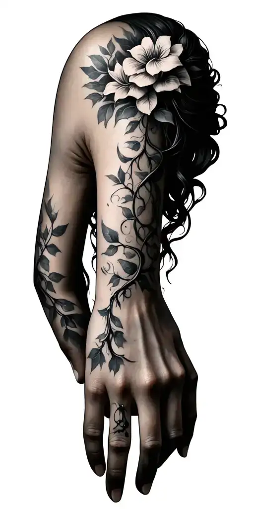 Big Lillie's On The Top With Vines That Go Down Towards The Wrist