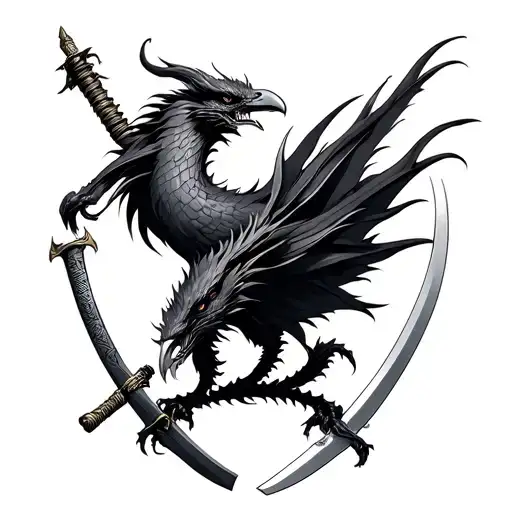 Dragon Crow And Katana