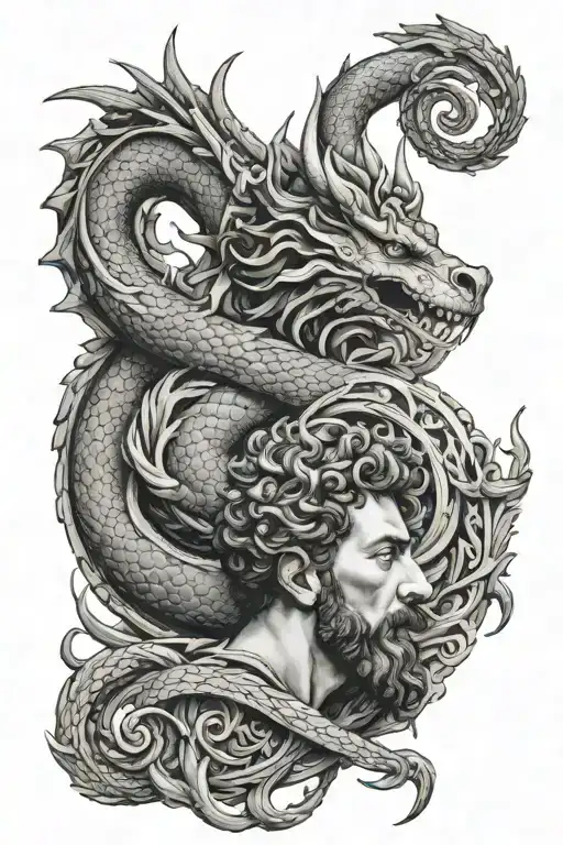 Marcus Aurelius And The Dragon