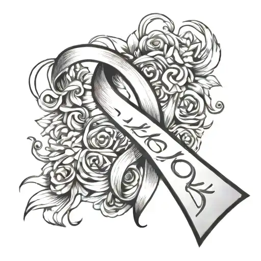 Fighting Cancer Ribbon With I Love You
