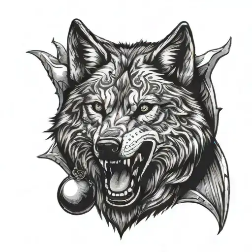 Wolf Balls T Bag Tattoo