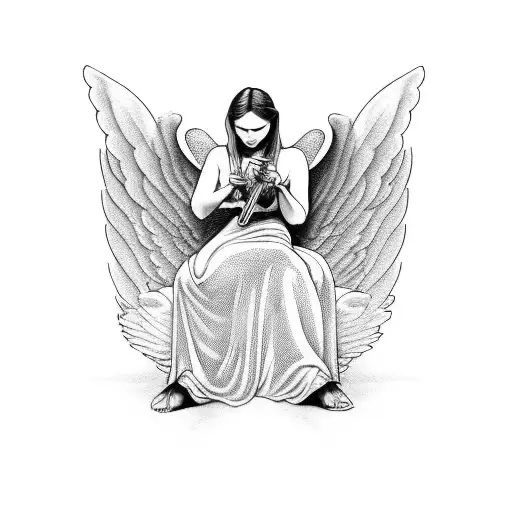 A Loving Angel Smoking A Unique Pipe