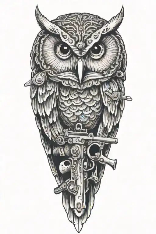 Owl With Old Rifle